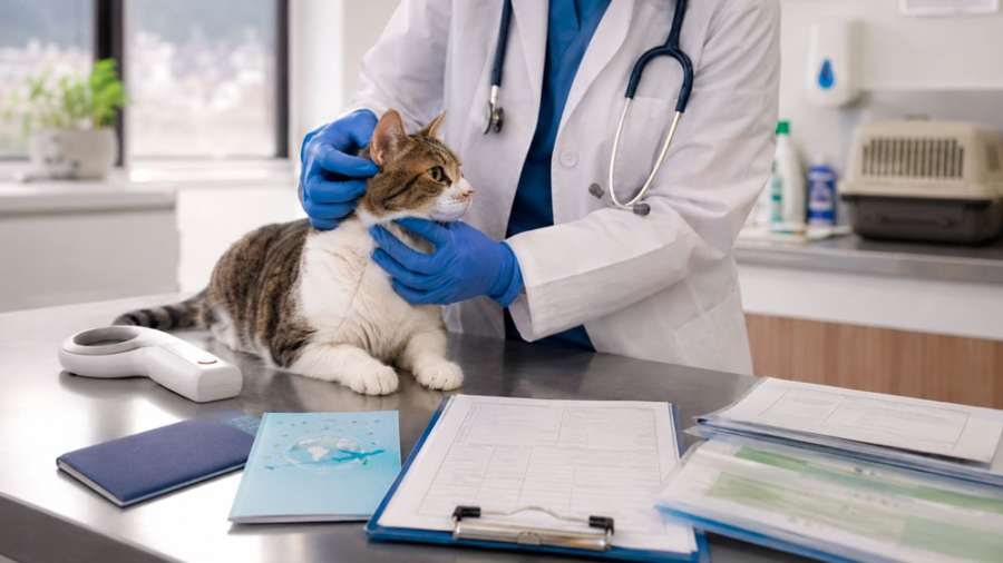veterinario-revisando-cuidadosamente-a-un-gato-antes-de-un-viaje-internacional